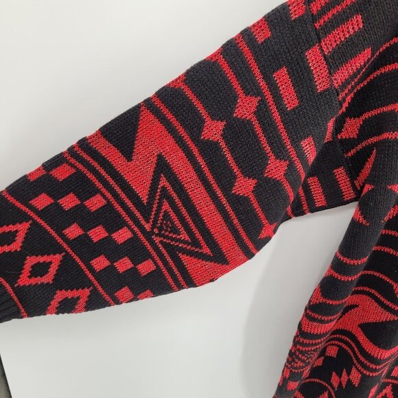 Ellen d kollection womens large red black fair isle sweater acrylic pullover - Picture 3 of 8